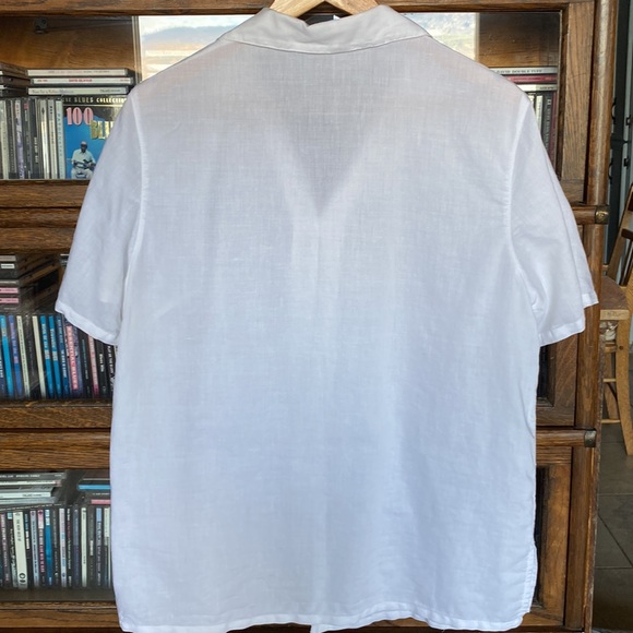 N&P Bright White Cotton/Linen Boxy Top Size XL - Picture 4 of 11